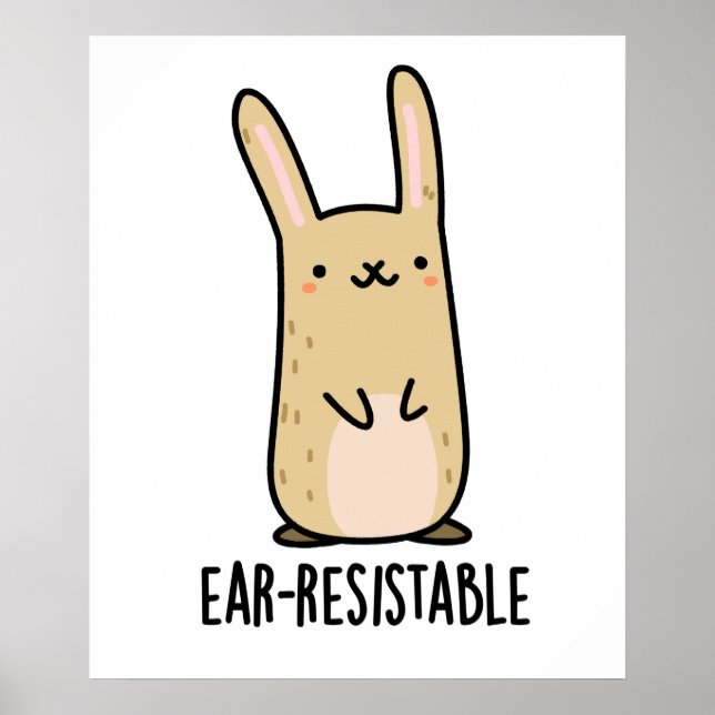 Affiche Jeu de lapin lapin drôle résistant à l'oreille (Devant)