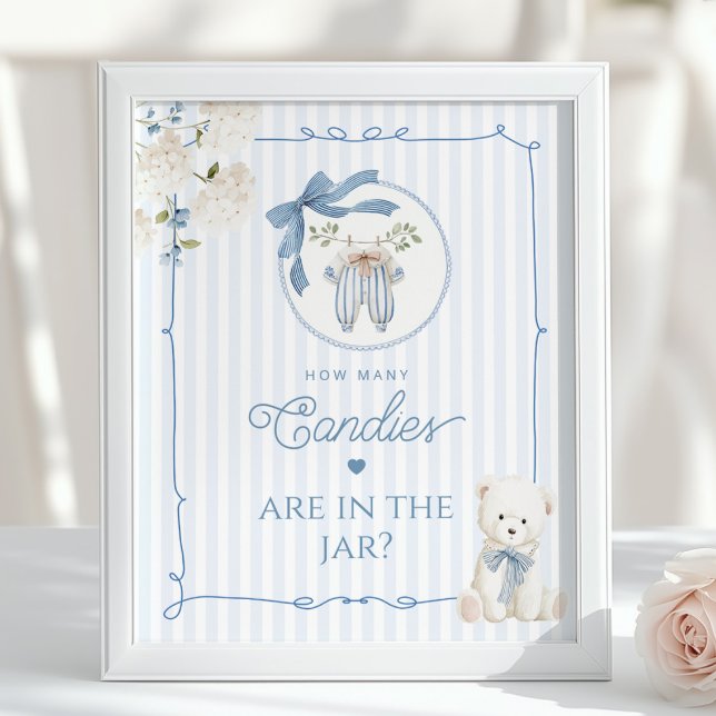 Affiche Jeu de l'ours en peluche de chinoiserie Combien de (Créateur téléchargé)