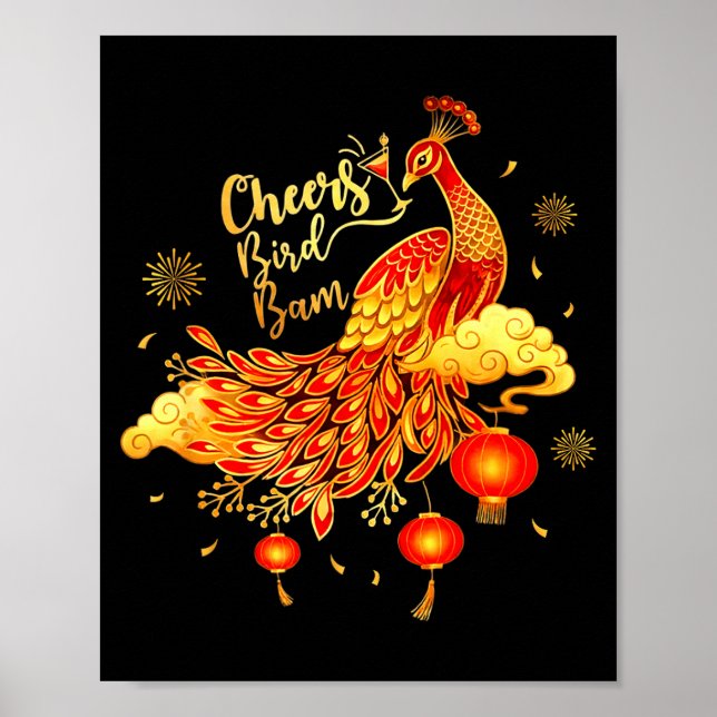 Affiche Jeu de Mahjong Pea Cheers Bird Bam Chinois  (Devant)