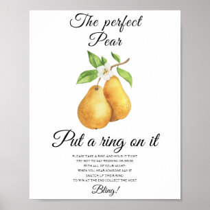 Affiche Jeu de mariage de poire Mettre un anneau dessus