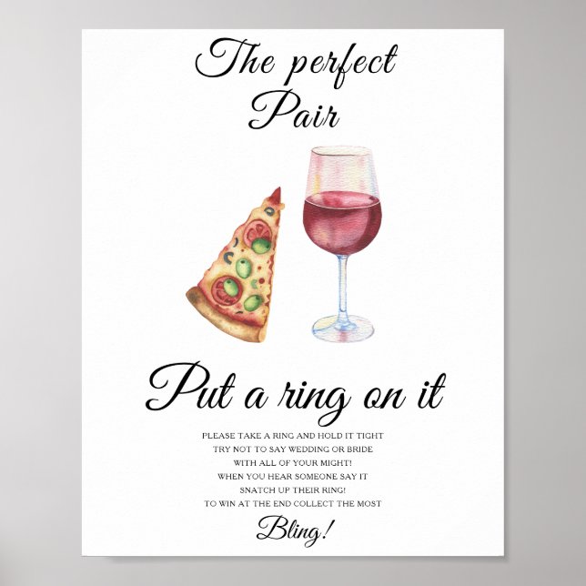 Affiche Jeu de mariage Perfect pair bridal shower Mettez u (Devant)