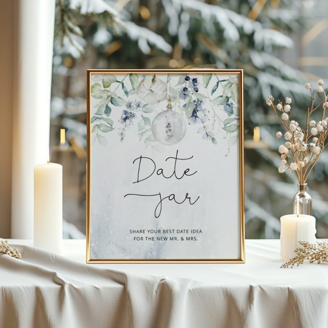 Affiche Jeu de mariage pot de dattes d'eucalyptus d'hiver (Créateur téléchargé)