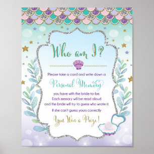 Affiche Jeu de mariage Sirène Shower Qui suis-je Jeu de mé