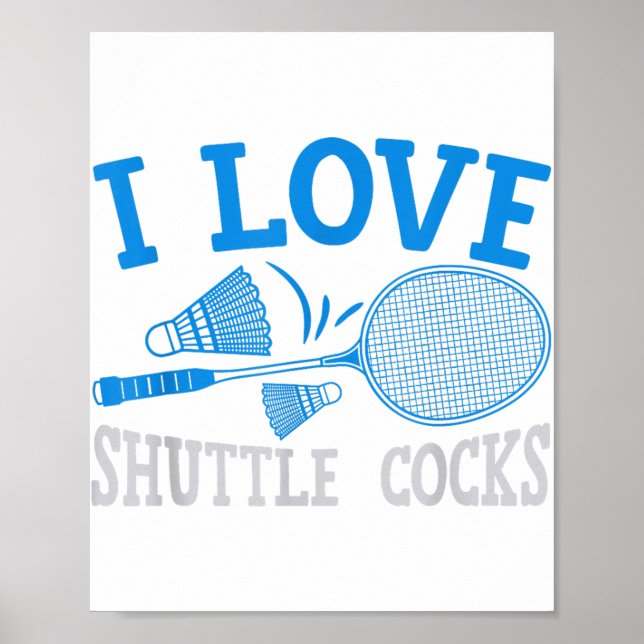 Affiche Jeu de mots drôle de match de joueur de badminton  (Devant)