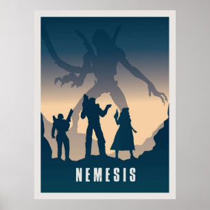 Affiche Jeu de Nemesis minimaliste style de voyage jeu