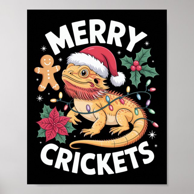 Affiche Jeu de Noël de dragon à oreilles mignonnes (Devant)