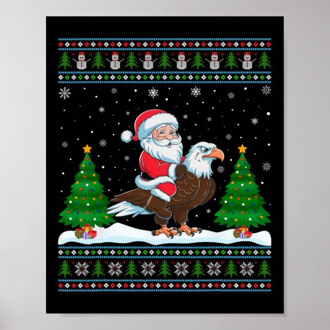 Affiche Jeu de Noël moche Éclairage arbre Père Noël équita (Devant)