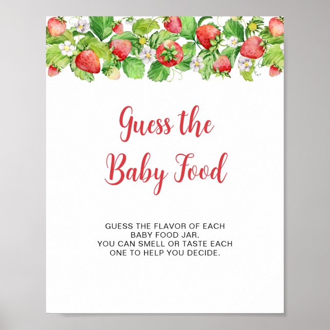 Affiche Jeu de pancarte de nourriture pour bébé devinez la (Devant)