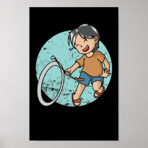 Affiche Jeu de pneus de Hoop Rolling Hula-Hoop