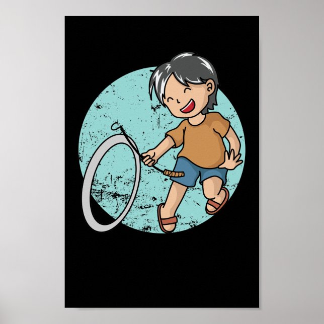 Affiche Jeu de pneus de Hoop Rolling Hula-Hoop (Devant)