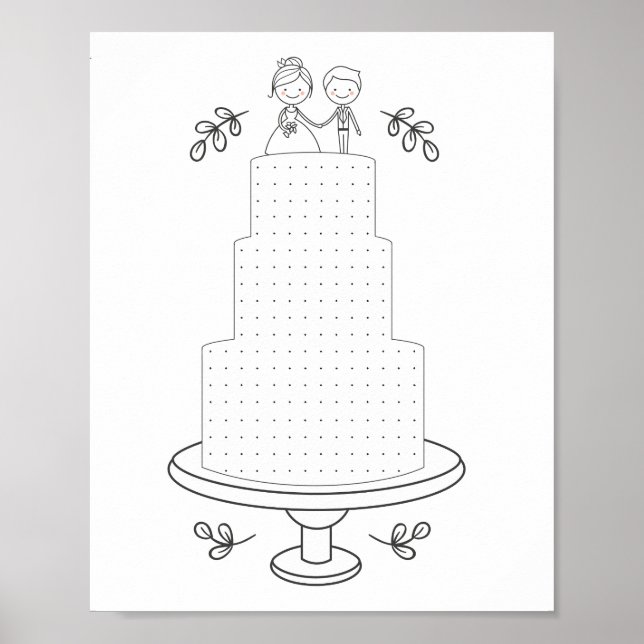 Affiche Jeu de points d'activité de mariage illustré (Devant)