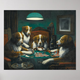 Affiche Jeu de Poker par Cassius Marcellus Coolidge (1894)