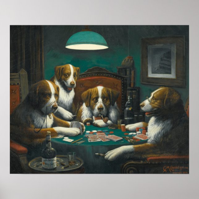 Affiche Jeu de Poker par Cassius Marcellus Coolidge (1894) (Devant)
