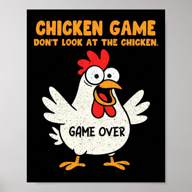 Affiche Jeu de poulet drôle Ne regardez pas l'animation de (Devant)