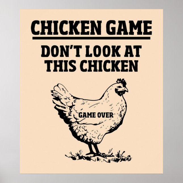 AFFICHE JEU DE POULET NE REGARDEZ PAS CE POULET (Devant)