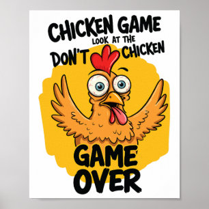 Affiche Jeu de poulet Ne regardez pas le mème de poulet dr
