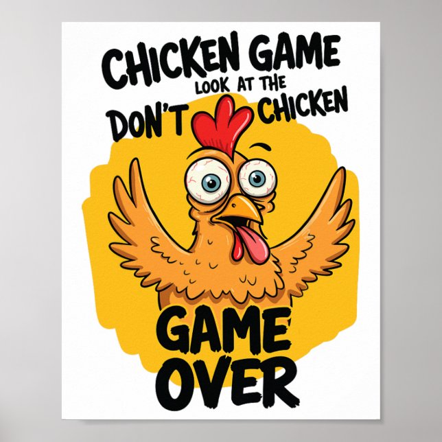 Affiche Jeu de poulet Ne regardez pas le mème de poulet dr (Devant)