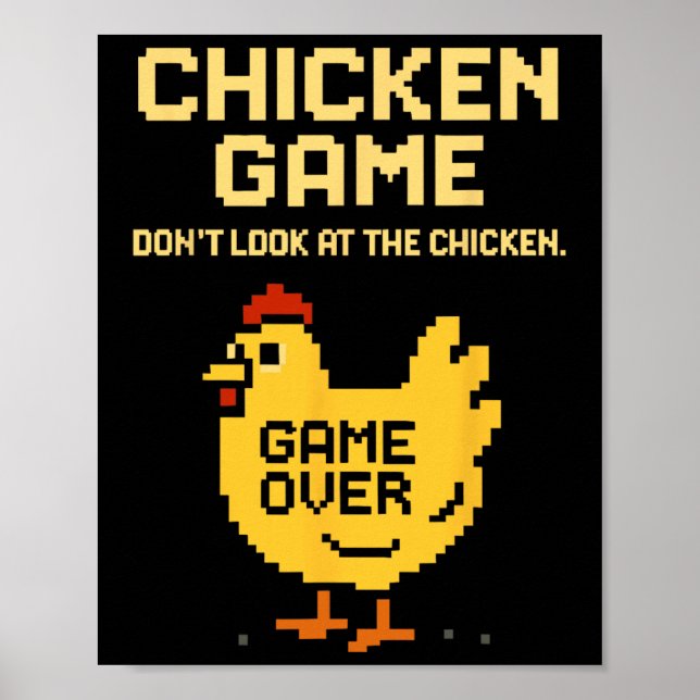 Affiche Jeu de poulet Ne regardez pas le poulet Drôle de p (Devant)