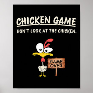 Affiche Jeu de poulet Ne regardez pas le poulet drôle de p