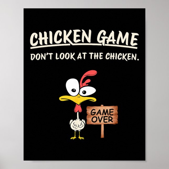 Affiche Jeu de poulet Ne regardez pas le poulet drôle de p (Devant)