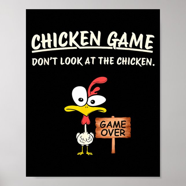 Affiche Jeu de poulet Ne regardez pas le poulet drôle de p (Devant)