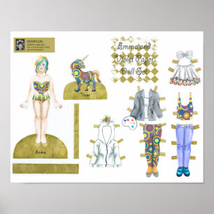 Affiche Jeu de poupées Emma et Violet - Lecture ou afficha