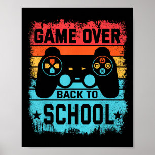 Affiche Jeu De Retour À L'École Gamer Vintage