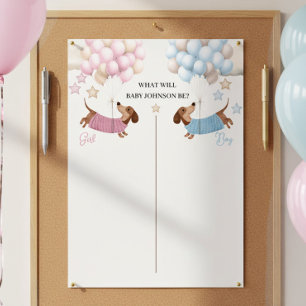 Affiche Jeu de révélation du sexe du bébé avec un mignon t