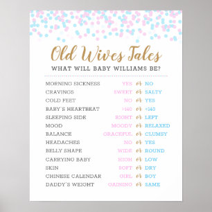 Affiche Jeu de révélation du sexe du bébé selon les vieill