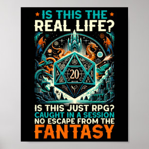 Affiche Jeu de rôle Rpg Maître D20 Tabletop Drôle Rp