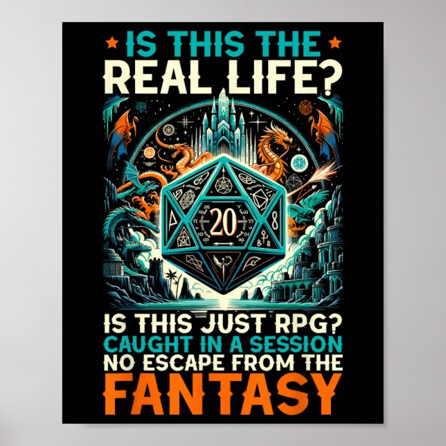Affiche Jeu de rôle Rpg Master D20 Tabletop Drôle Rp (Devant)