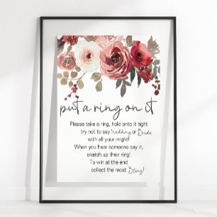 Affiche Jeu de Roses Florales Rouge et Blush Mettez un Ann