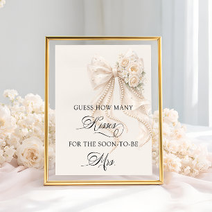 Affiche Jeu de Salle de Bain de Mariage Combien de Baisers