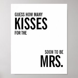 Affiche Jeu de salle de bain Simple How Many Kisses