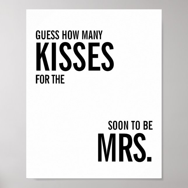 Affiche Jeu de salle de bain Simple How Many Kisses (Devant)