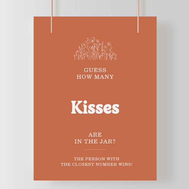 Affiche Jeu de Salle de Mariage Blanc Combien de Bisous Gu (Créateur téléchargé)