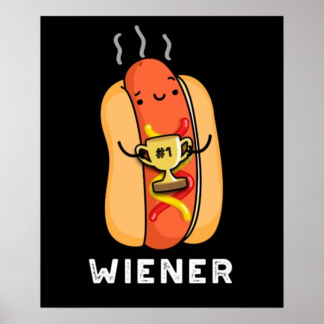 Affiche Jeu de saucisse drôle Wiener BG foncé (Devant)