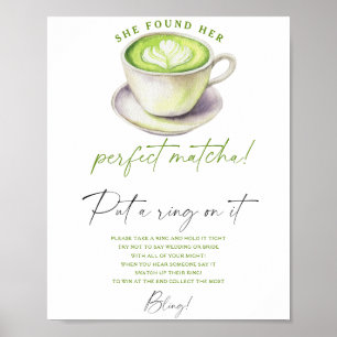 Affiche Jeu de shower de mariage au thé matcha Mets-lui la