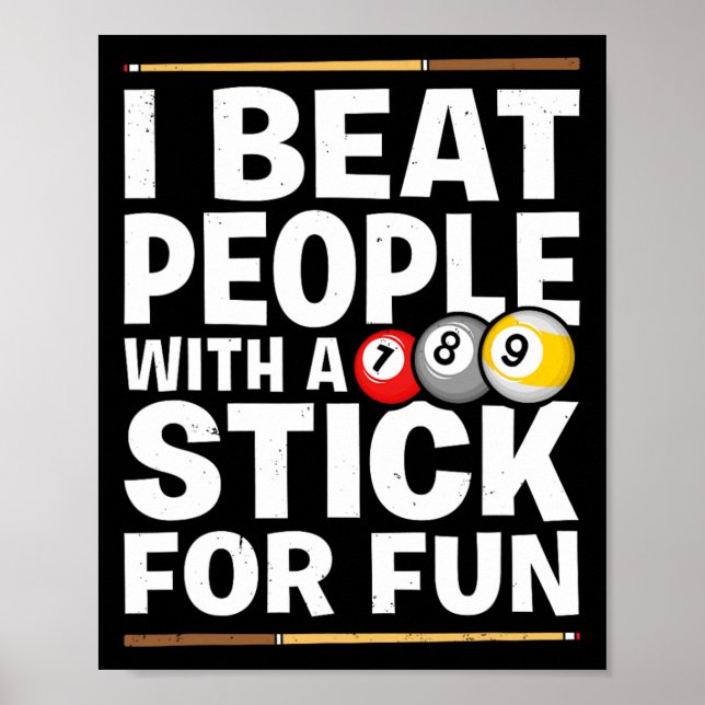 Affiche Jeu De Snooker Battre Les Gens Avec Un Bâton Jeux  (Devant)