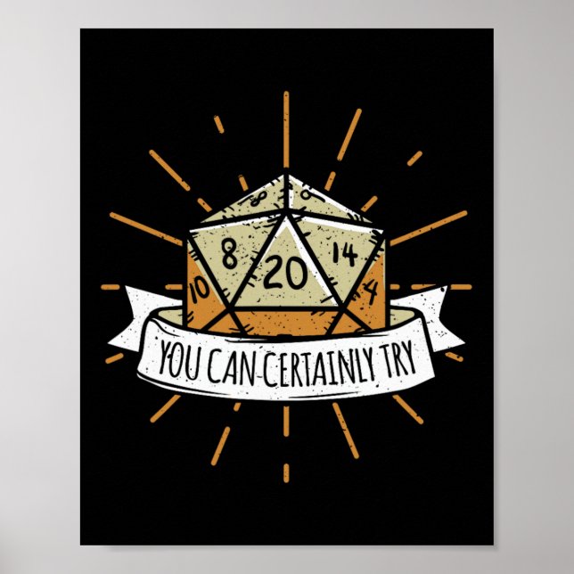 Affiche Jeu de société nerd Dungeon que vous pouvez certai (Devant)