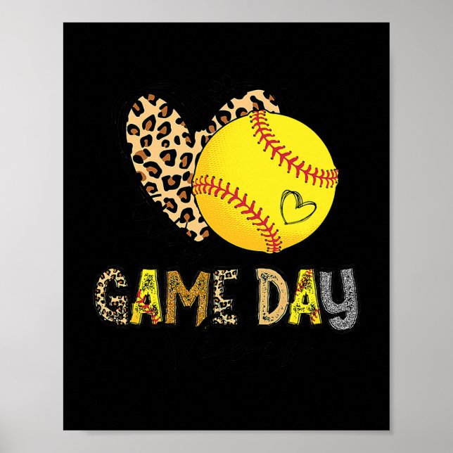 Affiche Jeu de softball Vibes Leopard Softball Maman Jeu (Devant)