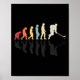 Affiche Jeu de sport de joueur de hockey sur glace vintage