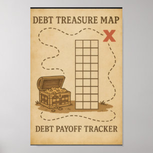 Affiche Jeu de suivi de remboursement de carte au trésor d