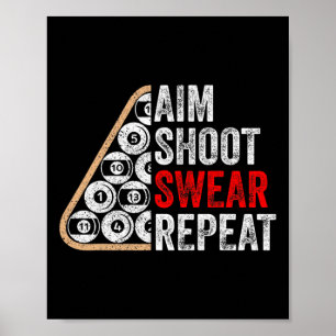 Affiche Jeu de tir de but Répéter Funny Billiards Pool Pla