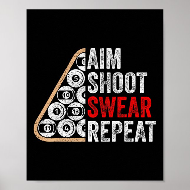 Affiche Jeu de tir de but Répéter Funny Billiards Pool Pla (Devant)