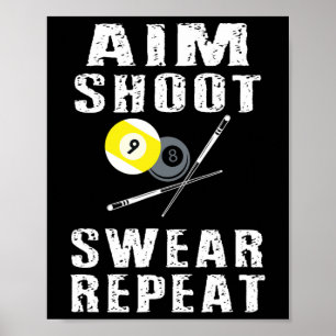 Affiche Jeu de tir de but Répéter Funny Pool Billard 8 bal