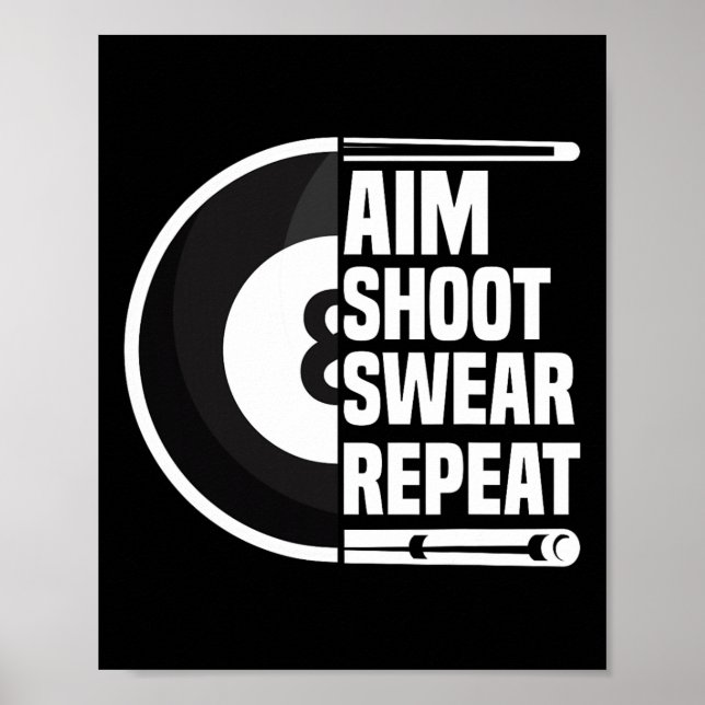Affiche Jeu de tir de but Répétition - Funny 8 Ball Player (Devant)