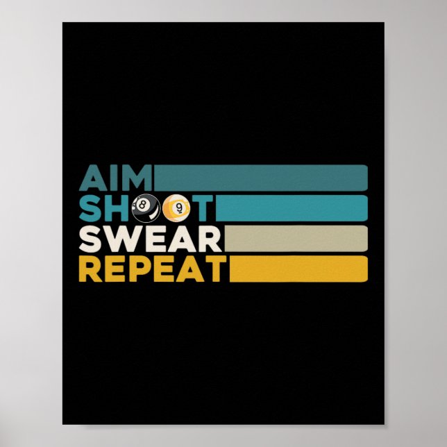 Affiche Jeu de tir de but Sweat Répéter Pool Billard Joueu (Devant)