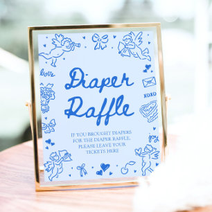 Affiche Jeu de tirage au sort de couche pour Baby Shower B