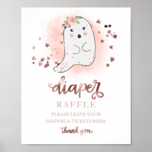 Affiche Jeu de tirage au sort de couche signe rose or pour